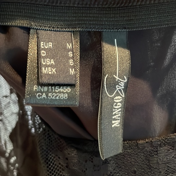 Mango Black 1920’s inspired Sheer Dress with Black Slip - size 6 - Picture 4 of 4